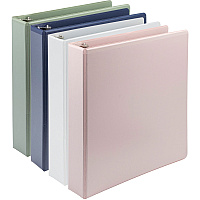 Samsill Eco-Conscious View Binder 1 1/2" Binder Capacity - Letter - 8 1/2" x 11" Sheet Size - Fastener(s): D-Ring - Pocket(s): 2, Internal - Polypropylene, Fiberboard - Indigo, Sage, White, Riose - Clear Overlay, Non-glare - 4 / Pack (MP46959)