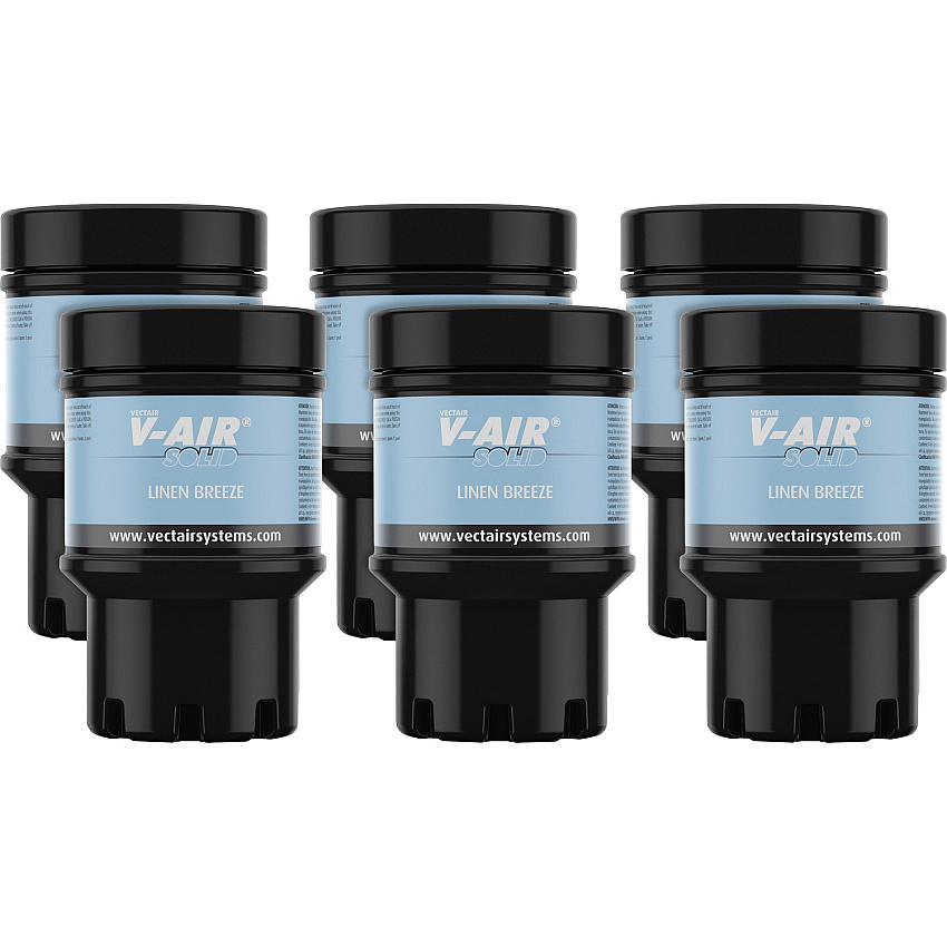 Vectair Systems V-Air MVP Dispenser Fragrance Refill Spray - 6000 ft³ - Linen - 60 Day - Odor Neutralizer - 6 / Carton (SOLIDLIN)