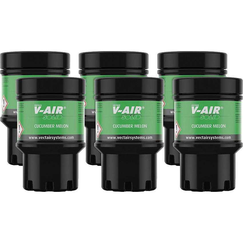 Vectair Systems V-Air MVP Dispenser Fragrance Refill Spray - 6000 ft³ - Cucumber Melon - 60 Day - Odor Neutralizer - 6 / Carton (SOLIDMEL)