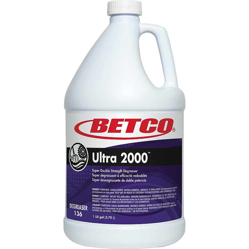 Betco Ultra 2000 Super Degreaser Concentrate - 128 fl oz (4 quart) - Cherry Almond Scent - Non-flammable, Petroleum Free - Green - 4 / Carton (1360400)