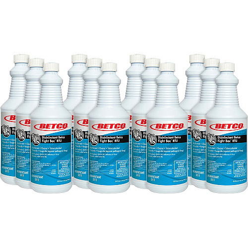 Betco Fight-Bac RTU Disinfectant Cleaner Ready-To-Use - 32 fl oz (1 quart) - Citrus Floral Scent - Deodorize, Anti-bacterial - Clear - 12 / Carton (3111200CT)
