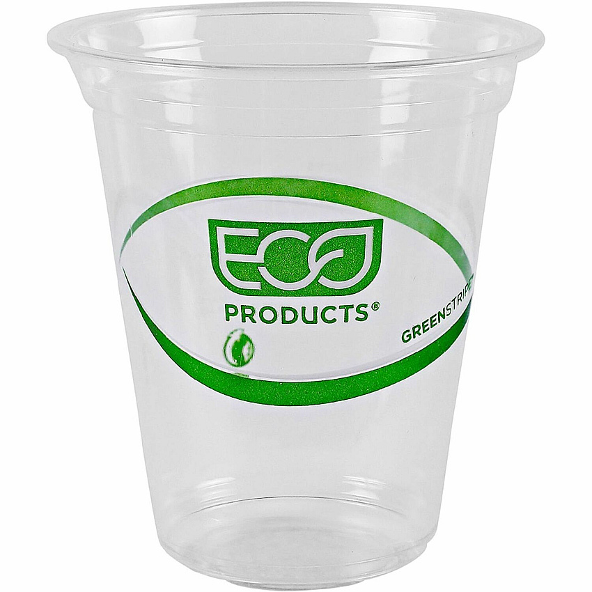 Eco-Products 16 oz GreenStripe Cold Cups 16 fl oz - Clear, Green - Polylactic Acid (PLA) - Cold Drink - 50 / Pack (EPCC16GSA)