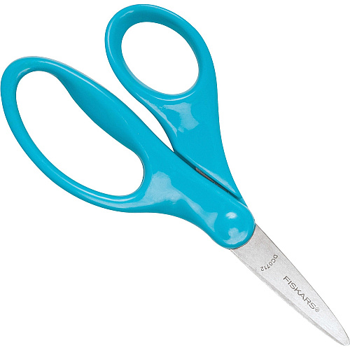 Fiskars 5" Pointed-tip Kids Scissors 5" Overall Length Safety Edge Blade - Pointed Tip - Turquoise - 1 Each (1943001067)