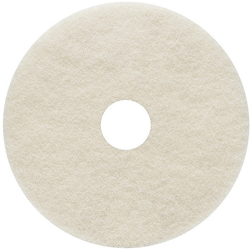 Genuine Joe Burnish Floor Pad Round - 17" Diameter - Burnishing - 1200 rpm to 3000 rpm Speed Supported - Fiber - Beige - 5 / Carton (GJO18400)