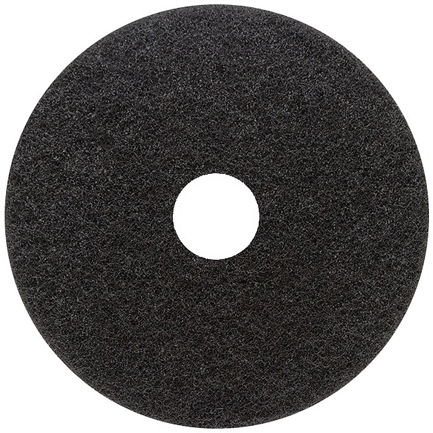 Genuine Joe Black Floor Stripping Pad 5/Carton - Round x 18" Diameter - Stripping - 175 rpm to 350 rpm Speed Supported - Heavy Duty, Resilient, Flexible, Long Lasting - Fiber - Black (GJO18404)
