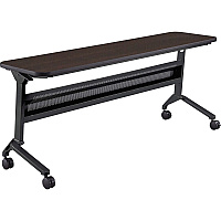 Safco Flip-N-Go Rectangular Training Table Mocha Rectangle Top - Black Base - 150 lb Capacity - 72" Table Top Width x 18" Table Top Depth x 1.20" Table Top Thickness - 29" Height - Training Room - Assembly Required - Low Pressure Laminate ( (LF1872TSLDCM)