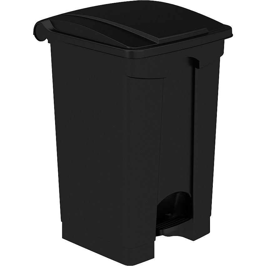 Safco Plastic Step-on Waste Receptacle 12 gal Capacity - Foot Pedal, Lightweight - 23.8" Height x 15.8" Width x 16" Depth - Plastic - Black - 1 / Carton (9925BL)