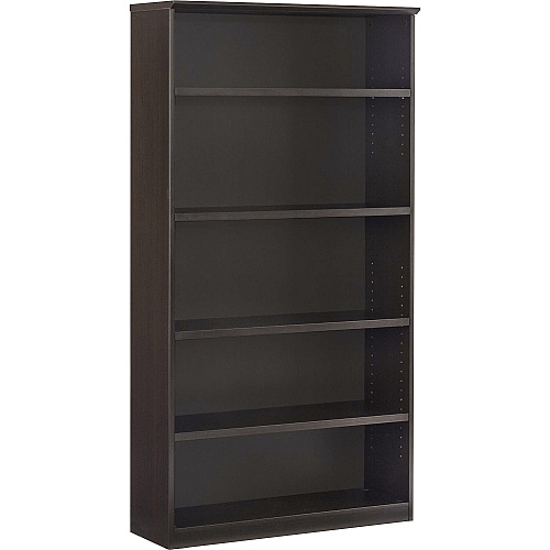 Safco Medina Mocha Laminate Office Unit 1" Thickness Shelf, 68" Height x 36" Width x 13" Depth Bookshelf - 5 Shelve(s) - Beveled Edge - Material: Medium Density Fiberboard (MDF) - Finish: Mocha Laminate - Durable, Ergonomic - For Office, Home -  (MVB5LDC)