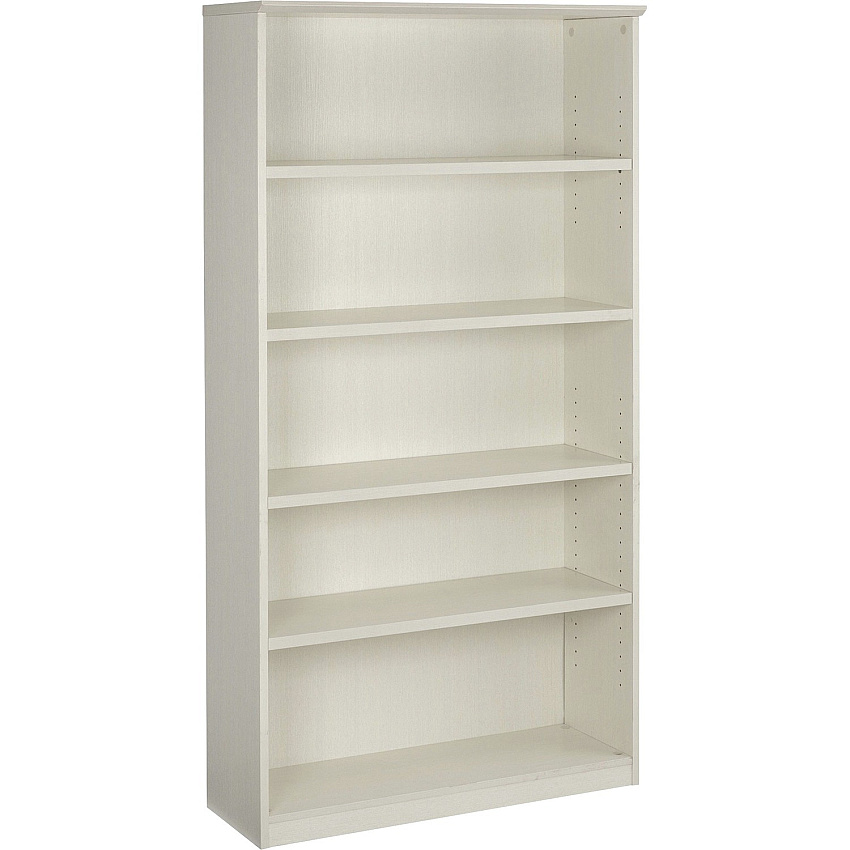 Safco Medina Textured Sea Salt Laminate Unit 1" Thickness Shelf, 68" Height x 36" Width x 13" Depth Bookshelf - 5 Shelve(s) - Beveled Edge - Material: Medium Density Fiberboard (MDF) - Finish: Mocha Laminate - Durable - For Office - 1 Each (MVB5TSS)