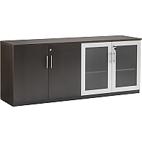 Safco Medina Mocha Laminate Office Unit 1" Thickness Work Surface, 29.5" Height x 72" Width x 20" Depth Return, 0" Thickness Table Top, 26.4" Height x 17.9" Width1" Thickness Door - 4 Door(s) - 4 Shelve(s) - 4 Adjustable Shelf(ves) - Beveled Edg (MVLCLDC)