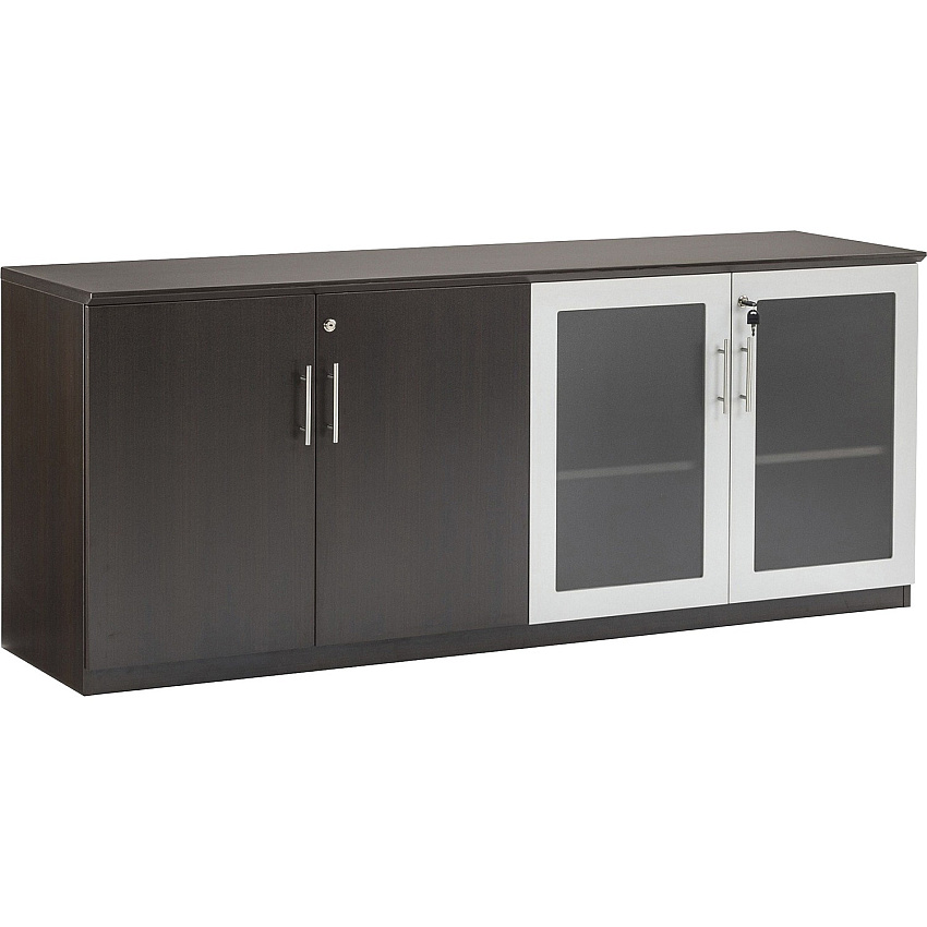 Safco Medina Mocha Laminate Office Unit 1" Thickness Work Surface, 29.5" Height x 72" Width x 20" Depth Return, 0" Thickness Table Top, 26.4" Height x 17.9" Width1" Thickness Door - 4 Door(s) - 4 Shelve(s) - 4 Adjustable Shelf(ves) - Beveled Edg (MVLCLDC)