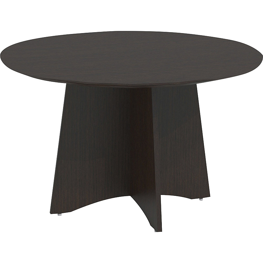 Safco Medina Mocha Laminate Office Unit Round - 29.5" Height x 48" Width x 48" Depth48" Diameter - Beveled Edge - Material: Medium Density Fiberboard (MDF), Laminate - Finish: Mocha - Leg Leveler, Modesty Panel, Durable, Wear Resistant, Tear R (MNCR48LDC)