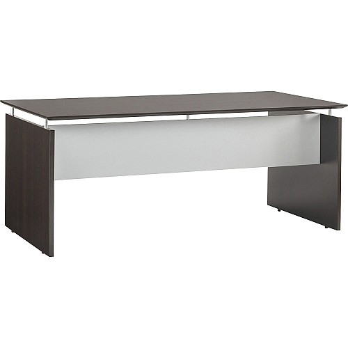 Safco Medina Mocha Laminate Office Unit 29.5" Height x 63" Width x 36" Depth, 0" Thickness Table Top - Beveled Edge - Material: Medium Density Fiberboard (MDF), Laminate - Finish: Mocha, Silver - Durable, Leg Leveler, Modesty Panel - For Offic (MNDS63LDC)