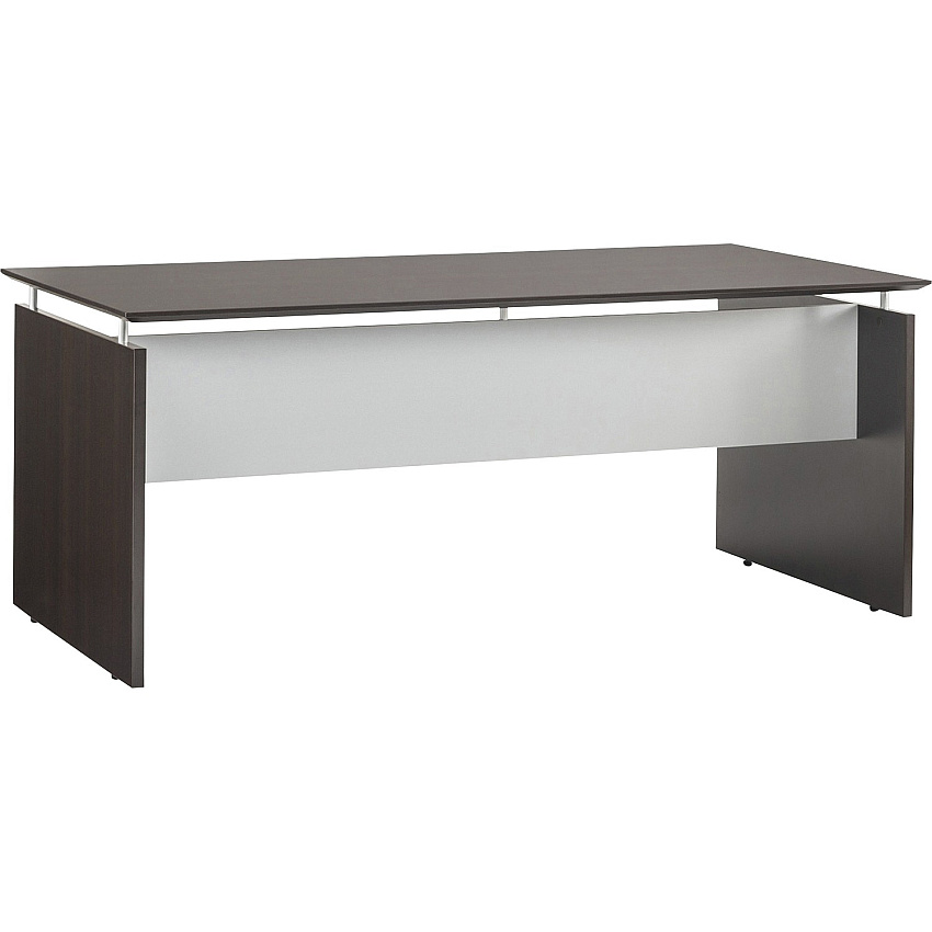 Safco Medina Mocha Laminate Office Unit 29.5" Height x 63" Width x 36" Depth, 0" Thickness Table Top - Beveled Edge - Material: Medium Density Fiberboard (MDF), Laminate - Finish: Mocha, Silver - Durable, Leg Leveler, Modesty Panel - For Offic (MNDS63LDC)