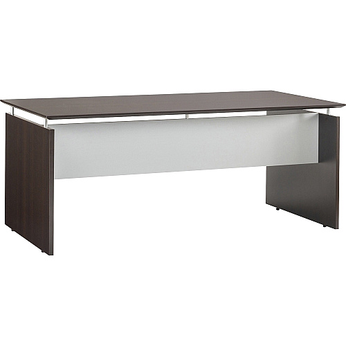 Safco Medina Mocha Laminate Office Unit 42.8" Height x 72" Width x 36" Depth, 0" Thickness Table Top, 29.5" Height Work Surface - Beveled Edge - Material: Medium Density Fiberboard (MDF), Laminate - Finish: Mocha, Silver - Durable, Leg Leveler (MNDS72LDC)