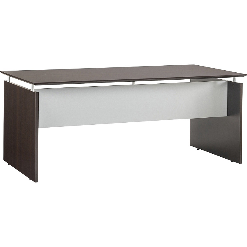 Safco Medina Mocha Laminate Office Unit 42.8" Height x 72" Width x 36" Depth, 0" Thickness Table Top, 29.5" Height Work Surface - Beveled Edge - Material: Medium Density Fiberboard (MDF), Laminate - Finish: Mocha, Silver - Durable, Leg Leveler (MNDS72LDC)