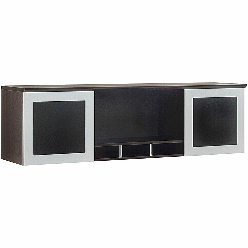 Safco Medina Mocha Laminate Office Unit 18.3" Height x 63" Width x 15" Depth - 2 Door(s) - 4 Shelve(s) - Beveled Edge - Material: Medium Density Fiberboard (MDF), Laminate - Finish: Mocha - 1 Each (MNH63LDC)
