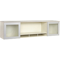 Safco Medina Textured Sea Salt Laminate Unit 18.3" Height x 63" Width x 15" Depth - 2 Door(s) - 4 Shelve(s) - Beveled Edge - Material: Medium Density Fiberboard (MDF), Laminate - Finish: Textured Sea Salt - 1 Each (MNH63TSS)