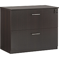 Safco Medina Mocha Laminate Office Unit 1" Thickness Work Surface, 29.5" Height x 36" Width x 20" Depth Lateral File, 0" Thickness Table Top, 9.1" Height11.9" Depth Drawer - Beveled Edge - Material: Medium Density Fiberboard (MDF) - Finish: Moch (MVLFLDC)