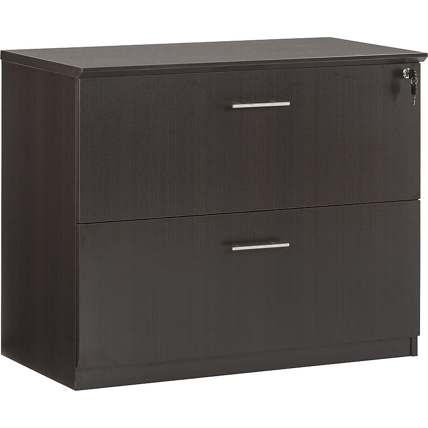 Safco Medina Mocha Laminate Office Unit 1" Thickness Work Surface, 29.5" Height x 36" Width x 20" Depth Lateral File, 0" Thickness Table Top, 9.1" Height11.9" Depth Drawer - Beveled Edge - Material: Medium Density Fiberboard (MDF) - Finish: Moch (MVLFLDC)