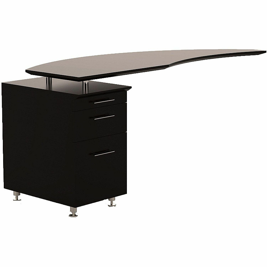 Safco Medina Mocha Laminate Office Unit L-shaped - 1" Thickness Work Surface, 9.1" Height14.8" Depth Drawer, 29.5" Height x 63" Width x 24" Depth Return, 0" Thickness Table Top - Total Drawer(s): 3 - Single Pedestal on Left Side - Beveled Edge (MNRTPLLDC)