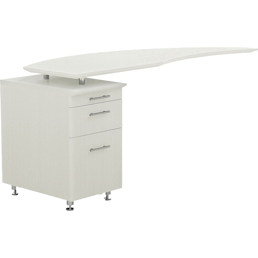 Safco Medina Mocha Laminate Office Unit L-shaped - 1" Thickness Work Surface, 9.1" Height14.8" Depth Drawer, 29.5" Height x 63" Width x 24" Depth Return, 0" Thickness Table Top - Total Drawer(s): 3 - Single Pedestal on Left Side - Beveled Edge (MNRTPLTSS)
