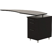 Safco Medina Mocha Laminate Office Unit L-shaped - 1" Thickness Work Surface, 9.1" Height14.8" Depth Drawer, 29.5" Height x 63" Width x 24" Depth Return, 0" Thickness Table Top - Total Drawer(s): 3 - Single Pedestal on Right Side - Beveled Edg (MNRTPRLDC)