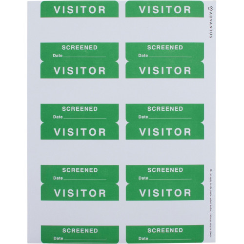 Advantus VISITOR SCREENED Adhesive Badges (76102)