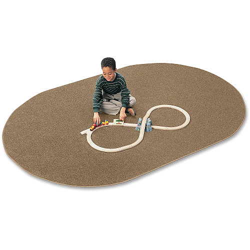 Carpets for Kids&reg; Solid Color Mt. St. Helens Carpet Rug Floor Rug - 90" Length x 12 ft Width - Oval - Sahara - Nylon, Yarn - 1 Each (2170108)