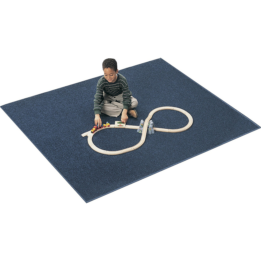 Carpets for Kids&reg; Solid Color Mt. St. Helens Carpet Rug Floor Rug - 90" Length x 12 ft Width - Rectangle - Blueberry - Nylon, Yarn - 1 Each (2176405)