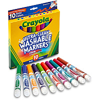 Crayola Bold Colors Washable Markers Broad Conical Marker Point - Washable - Plum, Golden Yellow, Primrose, Azure, Copper, Emerald, Teal, Raspberry, Kiwi, Pumpkin Ink - 10 / Pack (587853)
