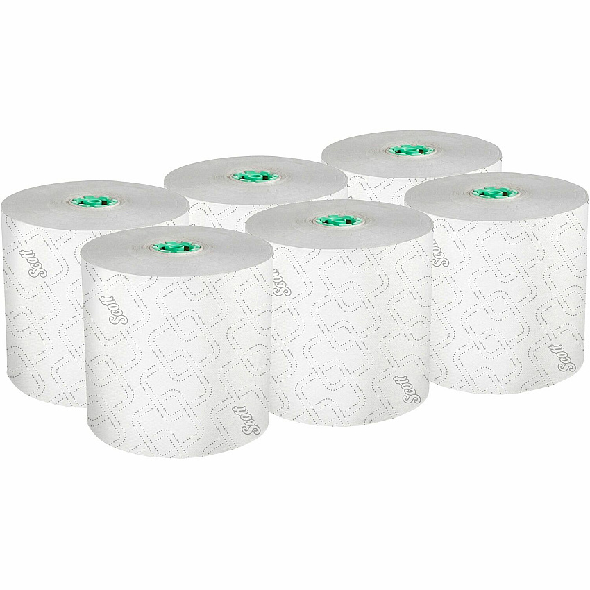 Scott Pro High-Capacity Hard Roll Towels with Elevated Design and Absorbency Pockets 1 3/4" Core - White - Paper - 6 / Carton (25700)