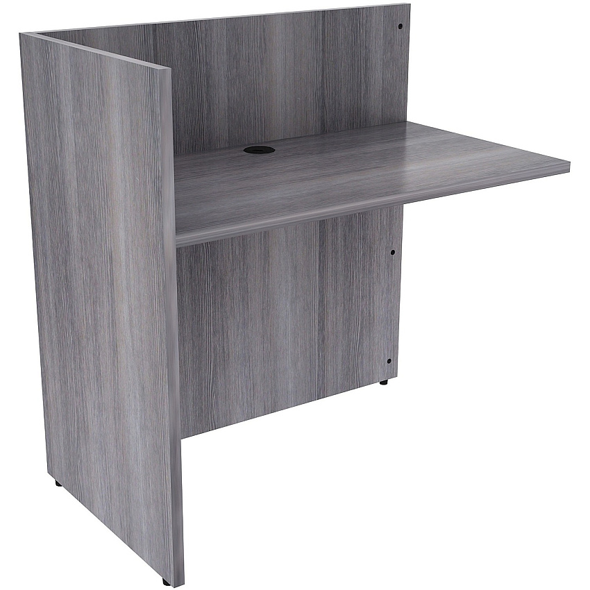 Lorell Essentials Series Reception Return x 1" Thickness Top, 41.5" Height x 42" Width x 24" Depth - Material: Laminate - Finish: Weathered Charcoal (LLR18308)