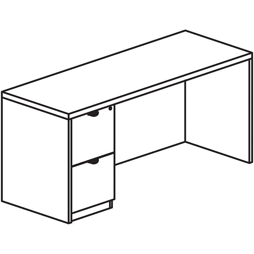Lorell Prominence 2.0 Left-Pedestal Credenza 29" Height x 72" Width x 24" Depth, x 1" Thickness Top - 2 x File Drawer(s) - Single Pedestal on Left Side - Band Edge - Material: Particleboard - Finish: Thermofused Melamine (TFM) (LLRPC2472LGE)