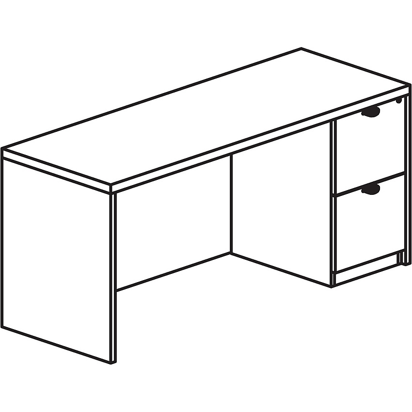 Lorell Prominence 2.0 Right-Pedestal Credenza 29" Height x 72" Width x 24" Depth, x 1" Thickness Top - 2 x File Drawer(s) - Single Pedestal on Right Side - Band Edge - Material: Particleboard - Finish: Thermofused Melamine (TFM) (LLRPC2472RGE)