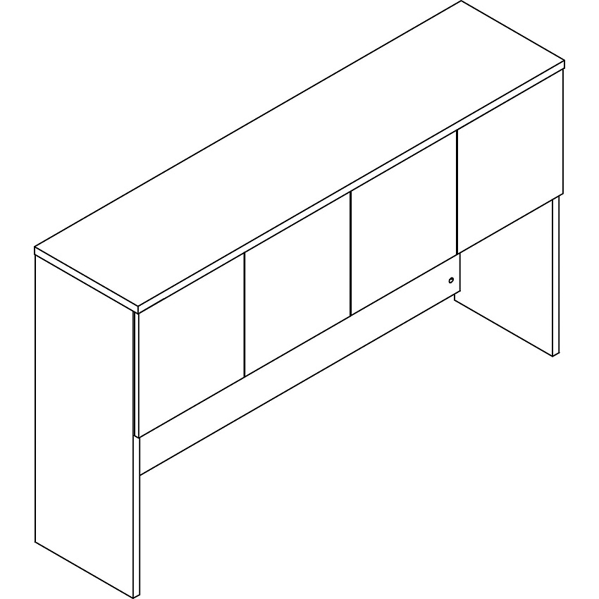 Lorell Prominence 2.0 Hutch 39" Height x 66" Width x 16" Depth - 4 Door(s) - Material: Particleboard - Finish: Gray Elm, Thermofused Melamine (TFM), Laminate (LLRPH6639GE)