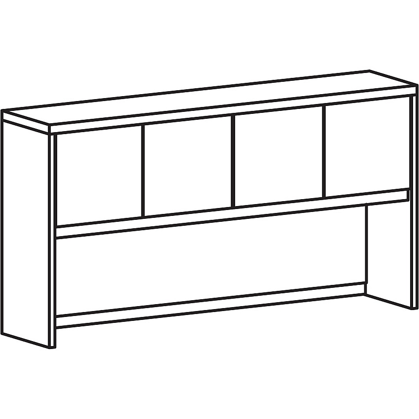 Lorell Prominence 2.0 Hutch 39" Height x 72" Width x 16" Depth - 4 Door(s) - Material: Particleboard - Finish: Gray Elm, Thermofused Melamine (TFM), Laminate (LLRPH7239GE)