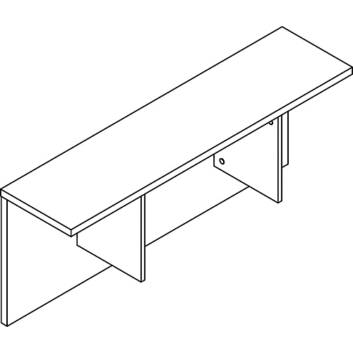 Lorell Prominence 2.0 Reception Desk Counter Rectangle - 12" Height x 47.3" Width x 11.9" Depth, 1" Thickness Table Top - Band Edge - Material: Particleboard, Thermofused Laminate (TFL) - Finish: Gray Elm, Thermofused Melamine (TFM), Thermo (LLRPMC4814GE)