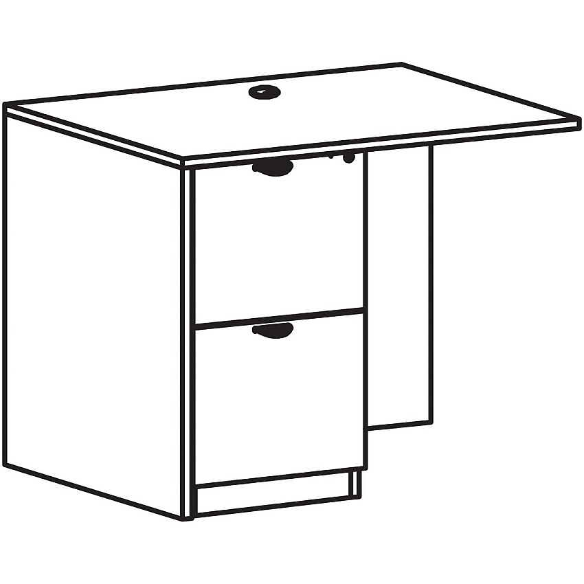 Lorell Prominence 2.0 Left Return 29" Height x 42" Width x 24" Depth, x 1" Thickness Top - 2 x File Drawer(s) - Band Edge - Material: Particleboard - Finish: Gray Elm, Thermofused Melamine (TFM), Laminate (LLRPR2442LGE)
