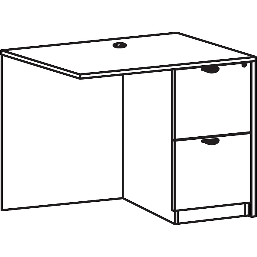 Lorell Prominence 2.0 Right Return 29" Height x 42" Width x 24" Depth, x 1" Thickness Top - 2 x File Drawer(s) - Band Edge - Material: Particleboard - Finish: Gray Elm, Thermofused Melamine (TFM), Laminate (LLRPR2442RGE)