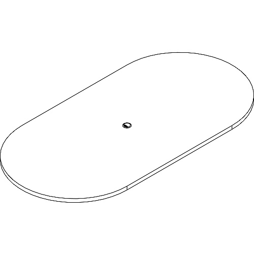 Lorell Prominence 2.0 Racetrack Conference Tabletop 96" Width x 48" Depth, x 1.5" Thickness Top - Material: Particleboard - Finish: Gray (LLRPRT4896GE)