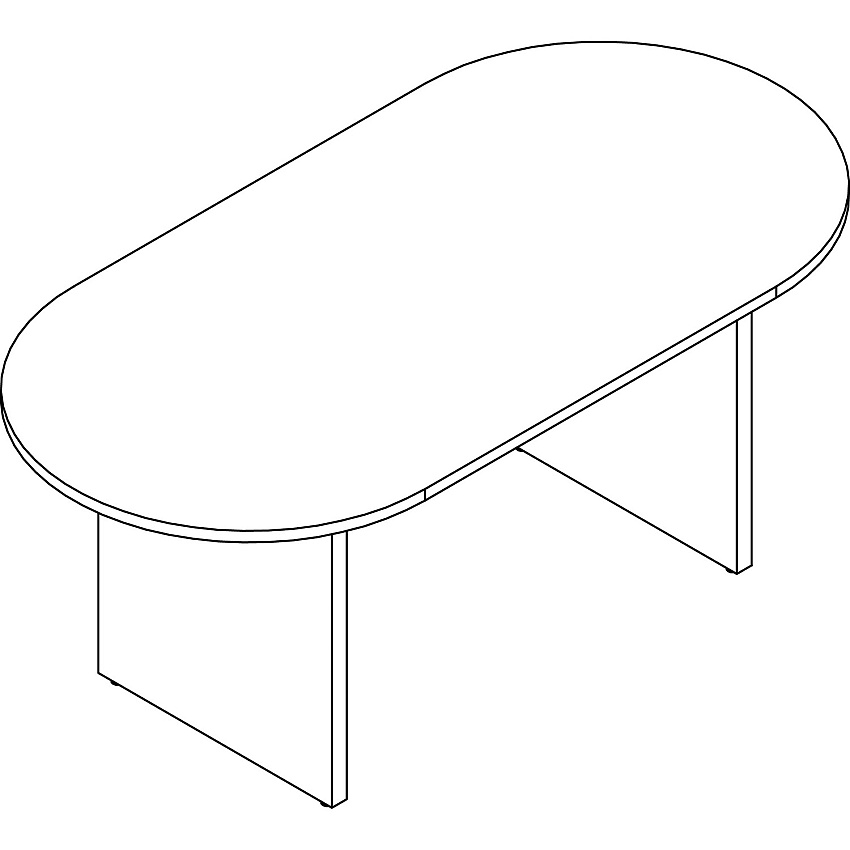 Lorell Prominence 2.0 Racetrack Conference Table 29" Height x 72" Width x 36" Depth, x 1" Thickness Top - Material: Particleboard - Finish: Gray (LLRPT7236GE)