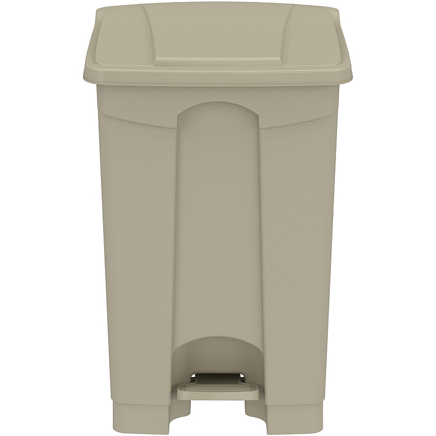 Safco Plastic Step-on Waste Receptacle 12 gal Capacity - Foot Pedal, Lightweight, Easy to Clean - 23.8" Height x 15.8" Width x 16" Depth - Plastic - Tan - 1 / Carton (9925TN)
