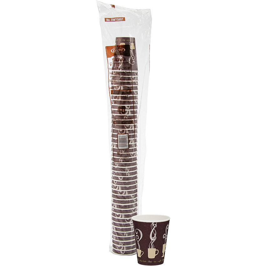 Solo ThermoGuard 8 oz Double Walled Paper Hot Cups 8 fl oz - Multi - Paper, Polyethylene - Hot Drink, Beverage - 40/Bag - 25 / Carton (DWTG8STCT)