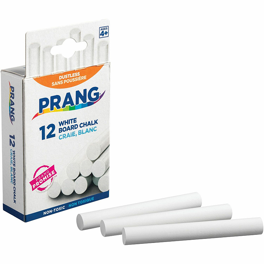 Prang Nontoxic Chalk Sticks 3.3" Length - White - 12/Box - 144 / Carton (31144CT)