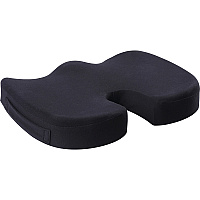 Lorell Butterfly-Shaped Seat Cushion 17.50" x 15.50" - Fabric, Memory Foam, Silicone - Butterfly - Comfortable, Ergonomic Design, Durable, Machine Washable, Zippered, Anti-slip - Black - 1 Each (LLR18307)