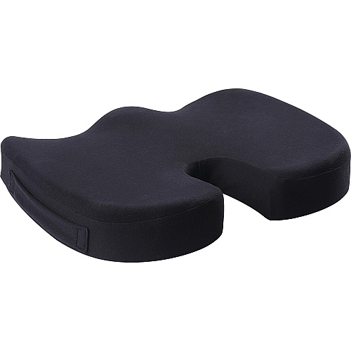 Lorell Butterfly-Shaped Seat Cushion 17.50" x 15.50" - Fabric, Memory Foam, Silicone - Butterfly - Comfortable, Ergonomic Design, Durable, Machine Washable, Zippered, Anti-slip - Black - 1 Each (LLR18307)