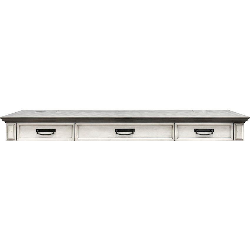 Martin Hartford Sit/Stand Desktop Rectangle - 45" Height x 60" Width x 28" Depth - Total Drawer(s): 3 - 1 Shelve(s) - Material: Wood Grain, Veneer - Finish: Vintage Linen - 1 Each (IMHF384TW)