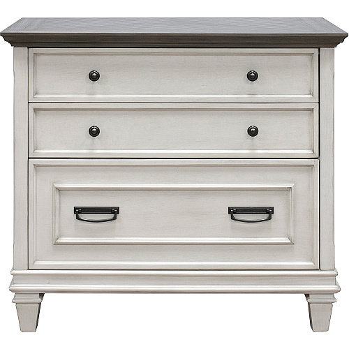 Martin Hartford Lateral File 31" Height x 36" Width x 21" Depth - Total Drawer(s): 2 - Material: Wood Grain, Veneer, Wire Mesh - Finish: Vintage Linen - 1 Each (IMHF450W)