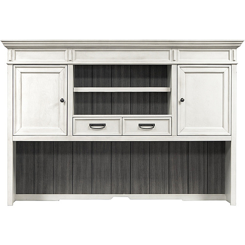 Martin Hartford Hutch Rectangle - 49" Height x 71" Width x 14" Depth - Total Drawer(s): 2 - 1 Adjustable Shelf(ves) - Material: Wood Grain, Veneer, Metal, Wire Mesh - Finish: Vintage Linen - 1 Each (IMHF682W)